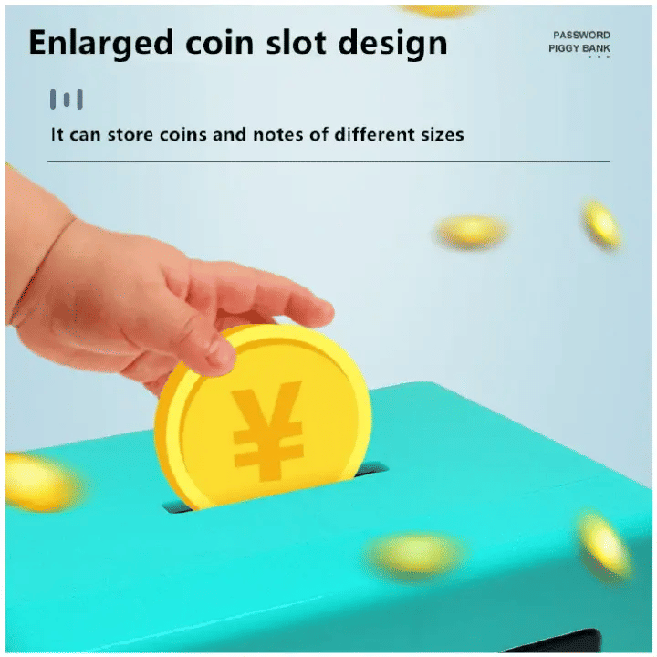 Cartoon Mini ATM Piggy Bank with Code Lock Yellow