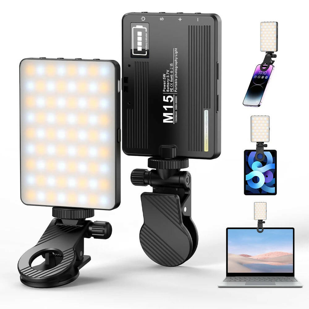 Smartphone Selfie Fill Light 2500K-9000K COB Video Conference Live Streaming Portable LED Light for IPad Laptop Camera