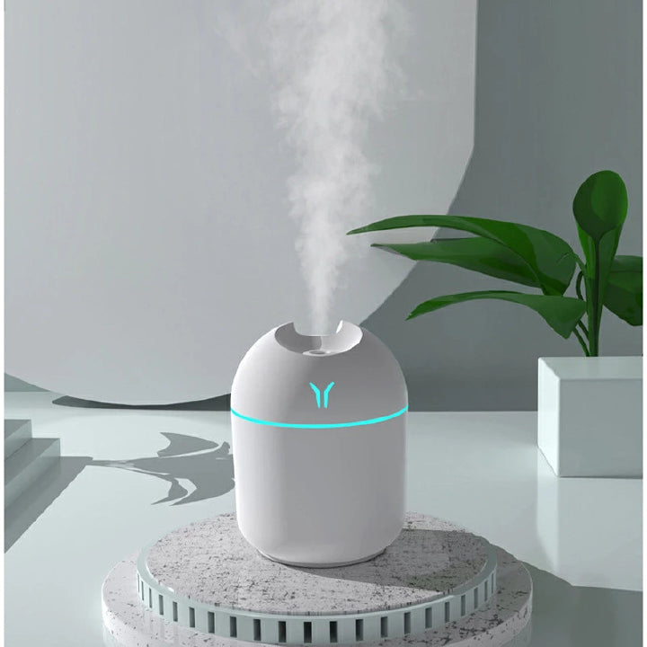 Mini 250ML USB Ultrasonic Air Humidifier, Romantic LED Essential Oil Diffuser