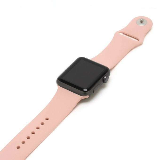 Silicone Watch Bracelet From Liger Compatible With Apple Watch Light Pink