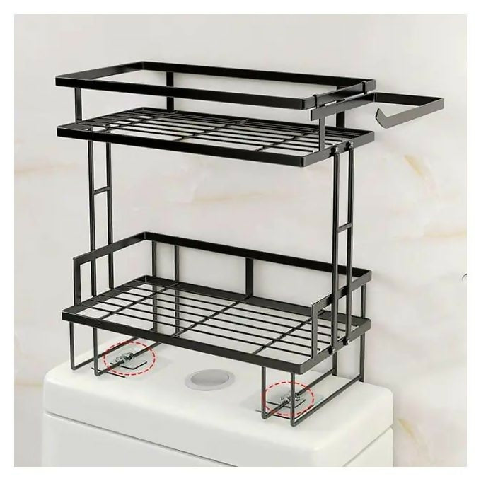 2 Tier bathroom Storage Organizer with Tissue Holder