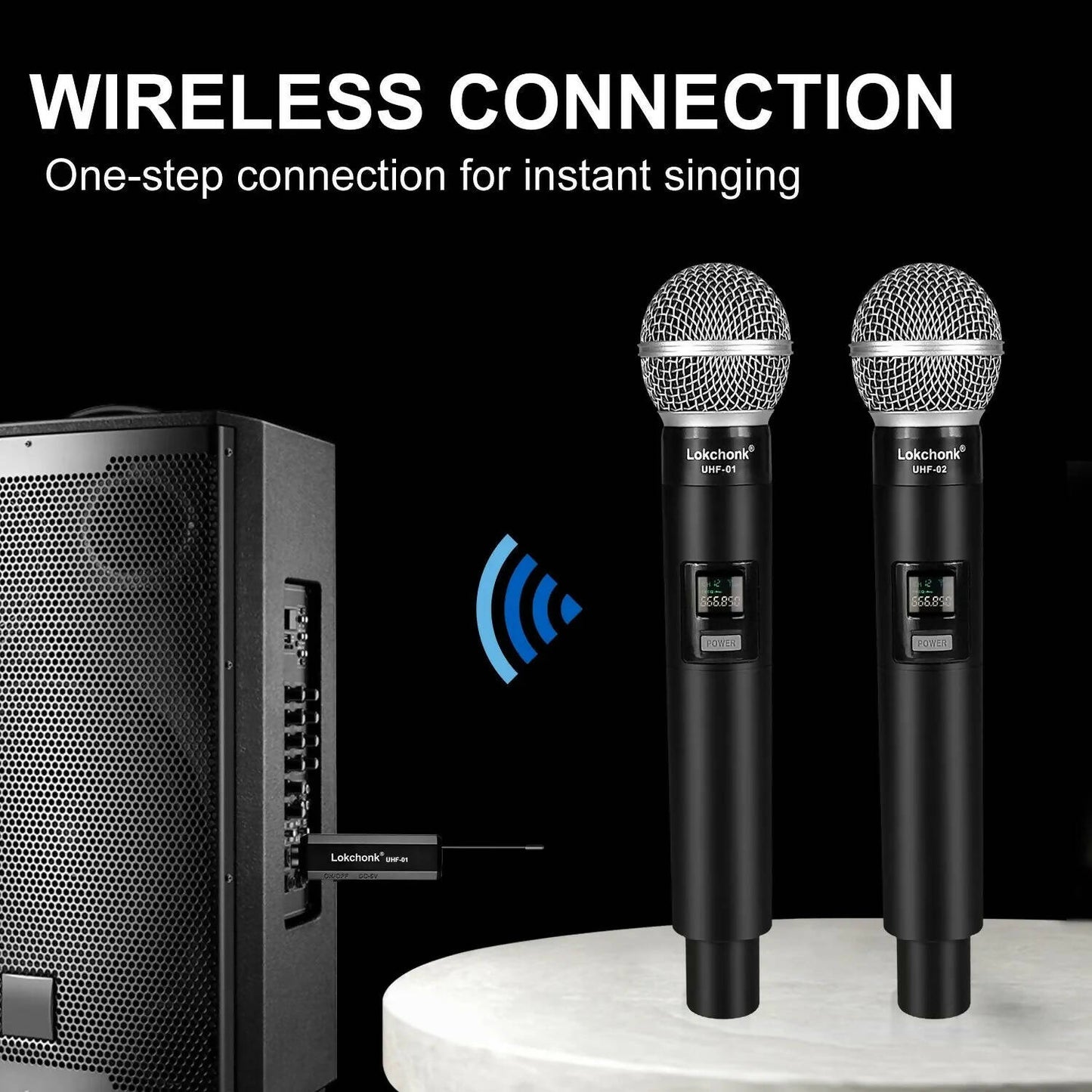 Wireless Microphone 2 Channel UHF Fixed Frequency Handheld Mic Microphone For Party Karaoke Professional Church Show Meeting