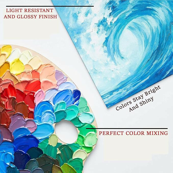 Superfine Acrylic Paint 12 Set For Canvas Wood Ceramic Rock Painting