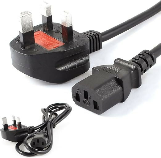 3 Pin UK Power Cord Cable Fuse PC Computer Monitor