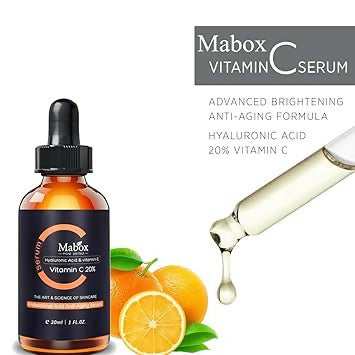 Mabox Anti-acne Vitamin C Serum With Hyaluronic Acid + Vitamin E Face Serum.