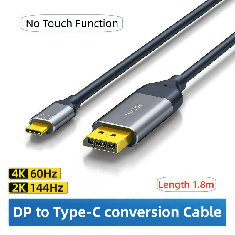 DP to Type-C Connection Cable 2K 4K1080P 60Hz/144Hz HD Converter Audio Video Cable Power Supply for Portable Screen VR Glasses