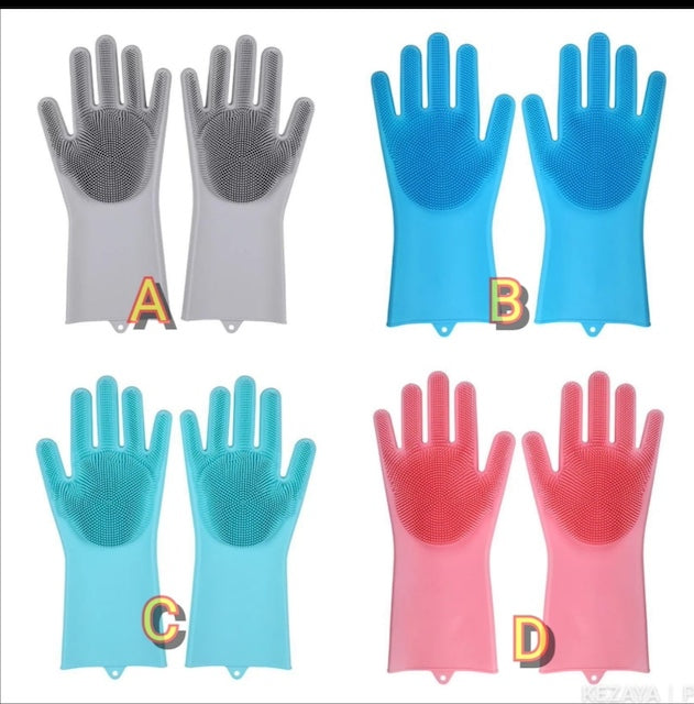 Multifunctional Washing Gloves, Pair of Dishwashing Gloves, Reusable Silicon Gloves for Cleaning, Kitchen Gloves