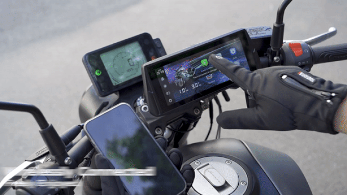 Spedal CL876 Gps Motorcycle Wireless CarPlay/Android Auto 6.86 Inch 1080P Dual Cameras Loop Recording Tire Pressure Monitoring