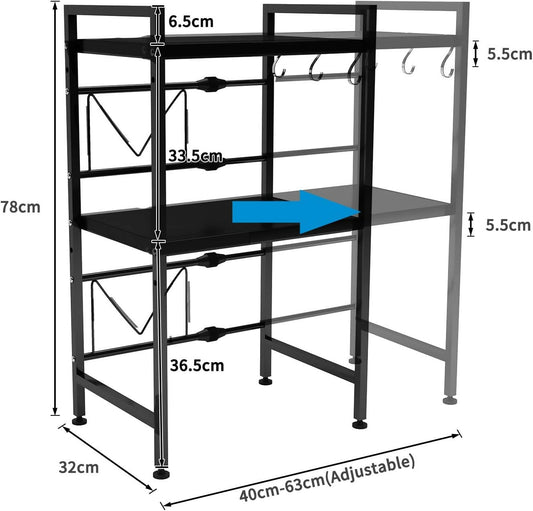 2Tier Heavy Duty Telescopic Adjustable Microwave Stand