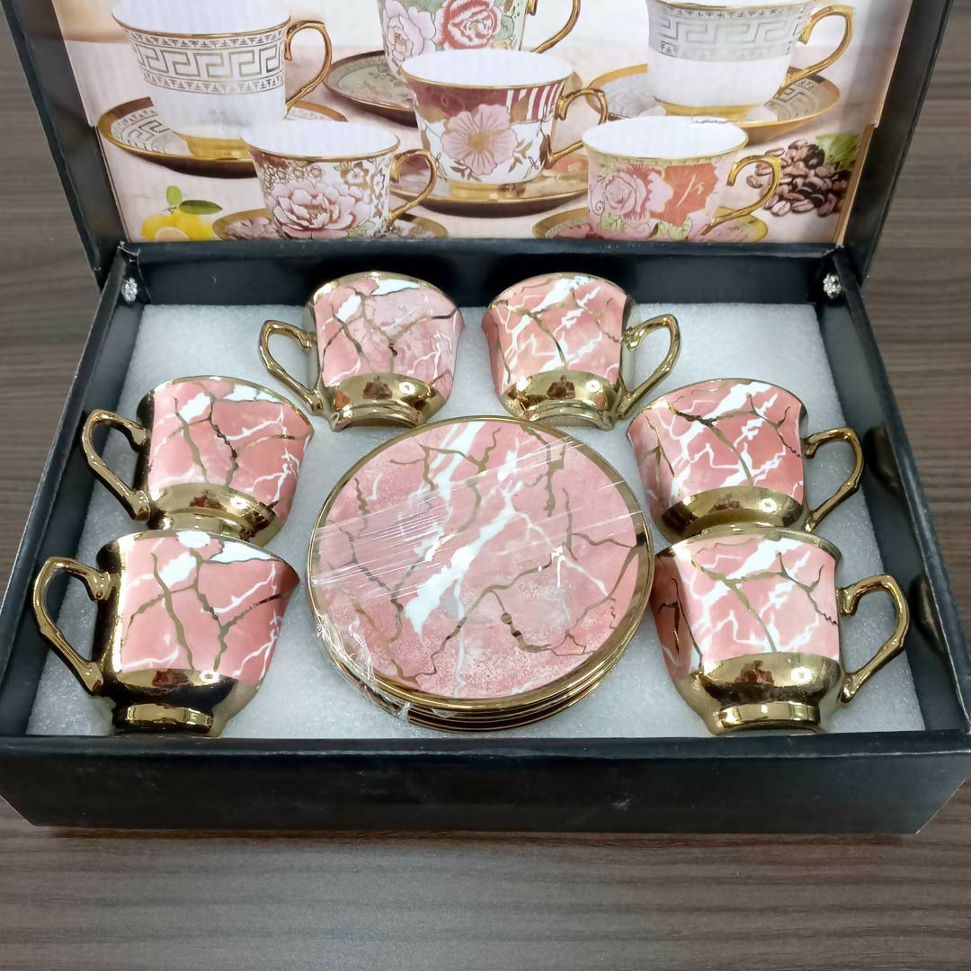 12pc Decorated Coffee Cup Set