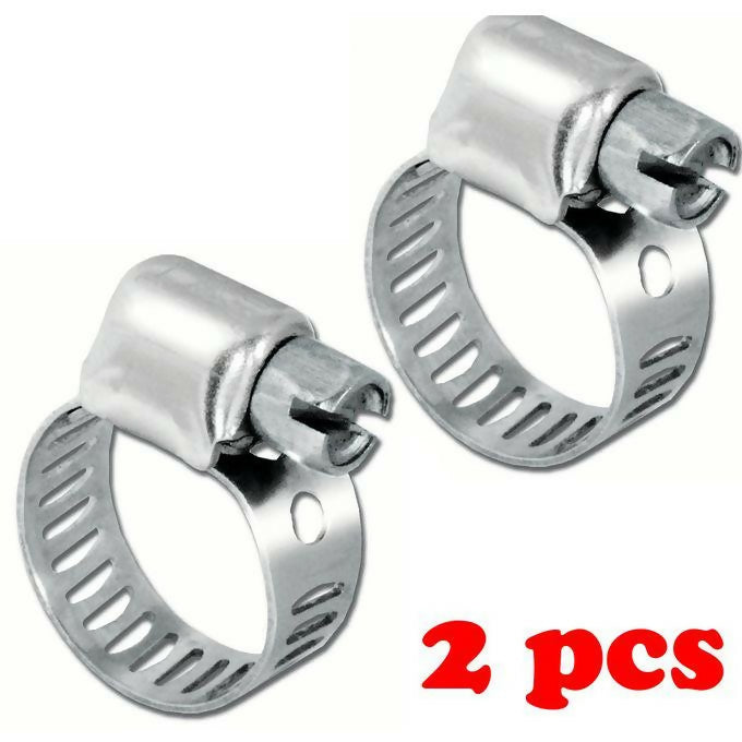 2pcs Adjustable 3/4" (13-19mm) Hose Gas Pipe Clamps Stainless Steel Screw