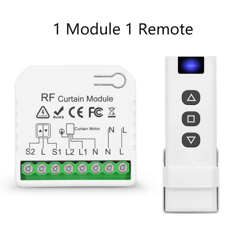 RF 433Mhz Roller Blinds Curtain Switch Module Remote Control 110V 220V 240V Smart Home for Roller Shutter Electric Blind Motor