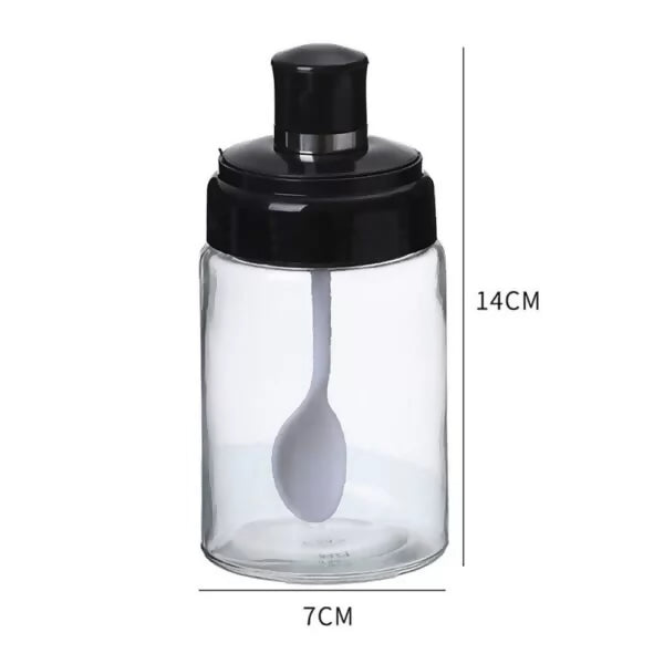 Glass Jar with Integrated Spoon & Lid