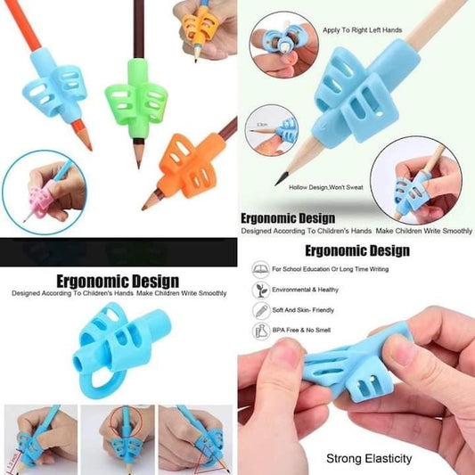 Kids Writing Aid 4 Piece Pack, Pencil Grips for Kids, Writing Aid Grip Trainer, Finger Grip Posture Correction Tool