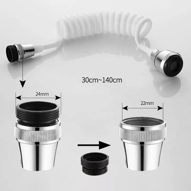 Adjustable 360 Degrees Kitchen Faucet Extender, Splash Proof Flexible sink Faucet, Faucet Extension with Splash-proof Buffer