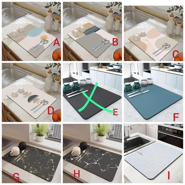 Efficient Kitchen Sink Drainage Mat to Absorb Excess Water, Absorbent Kitchen Sink Drainage Mat with Anti-Slip Design