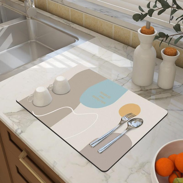 Efficient Kitchen Sink Drainage Mat to Absorb Excess Water, Absorbent Kitchen Sink Drainage Mat with Anti-Slip Design