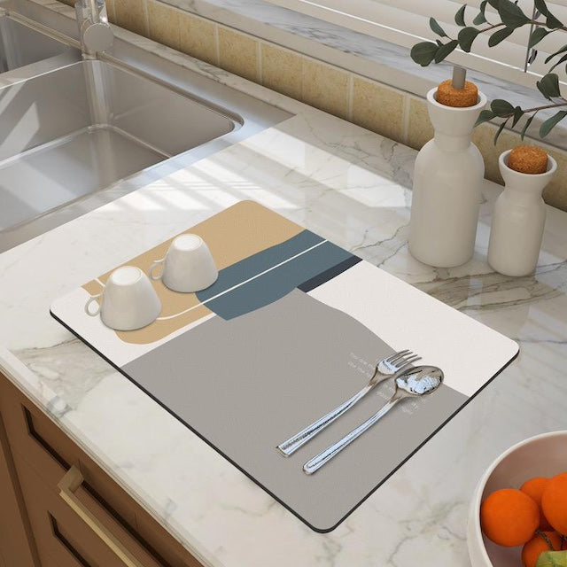 Efficient Kitchen Sink Drainage Mat to Absorb Excess Water, Absorbent Kitchen Sink Drainage Mat with Anti-Slip Design