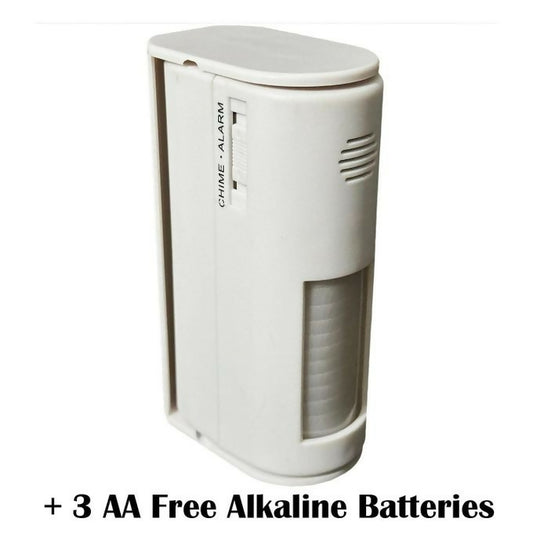 Portable PIR Motion Sensor Alarm Chime + 3 AA Battery Powered Batteries