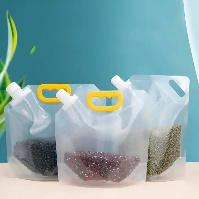 Plastic Cereal Containers, Grain Moisture-Proof Sealed Bag, Stand Up Sealed Odor-Resistant Packaging Bags for Food Storage