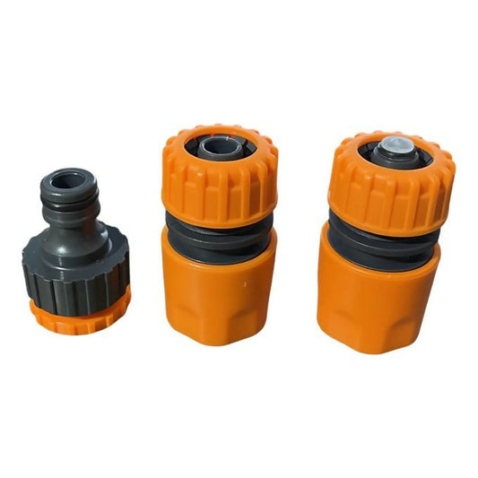 3pcs 1/2" 3/4" Garden Water Hose Pipe Fitting Set