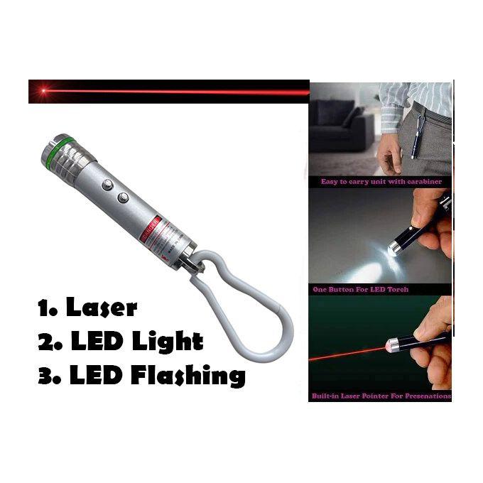 3 In 1 Multifunction Laser Light Pointer LED Torch Flashlight