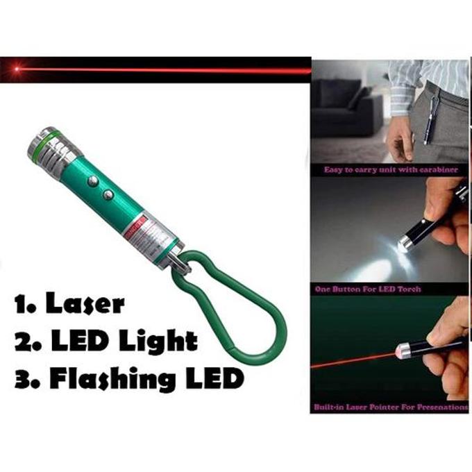 3 In 1 Multifunction Laser Light Pointer LED Torch Flashlight