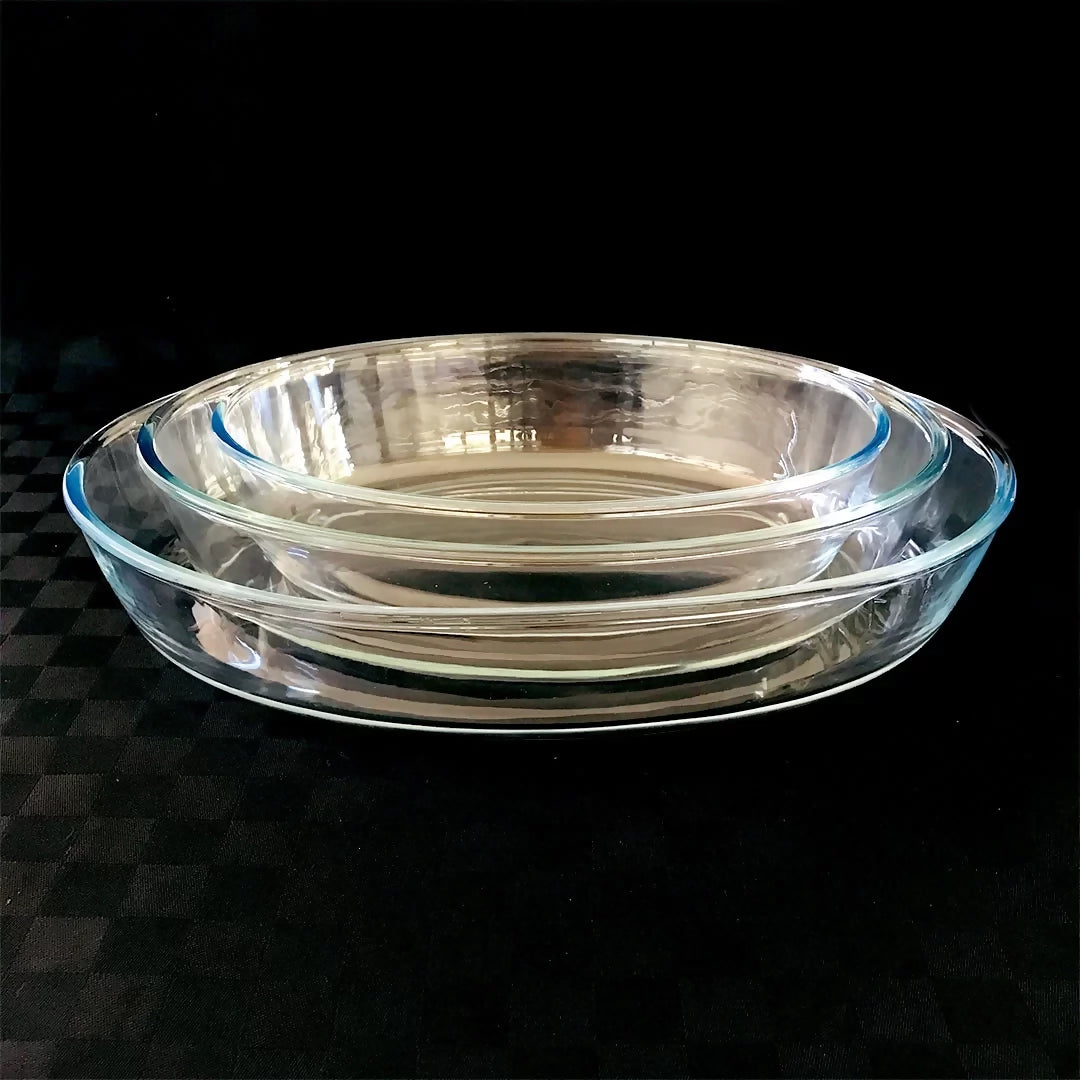 3pc Oval Glass Baking Dish Set,1.5, 2 & 3L