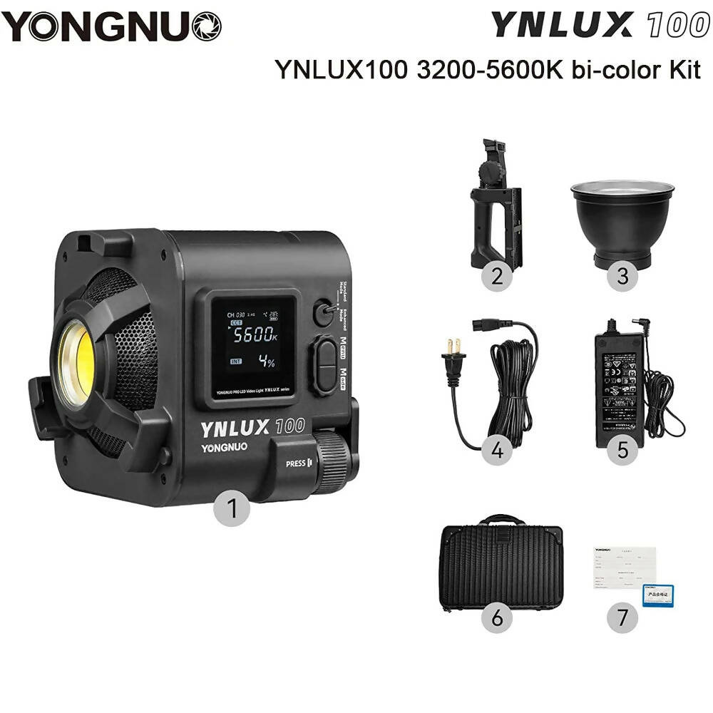 Yongnuo YNLUX100 Kit 100w Led for Photography Lighting Video Light Photograhy Vlog Photo Studio Lights Lamp Cameras Photographic