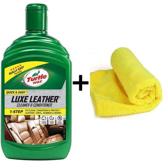 Turtle Wax Luxe Leather Car Seat Restorer, Cleaner & Protector + Super Soft Microfiber Cloth