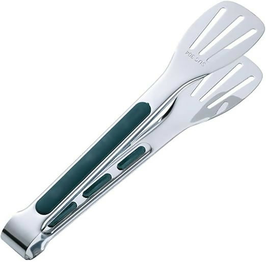 Long Food Tong, Green Handle 29cm