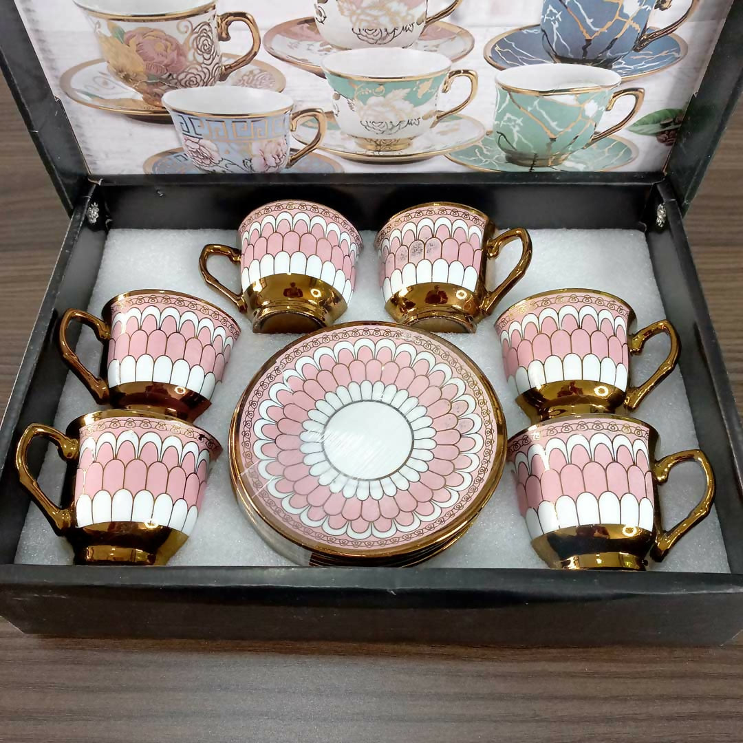 12pc Decorated Coffee Cup Set