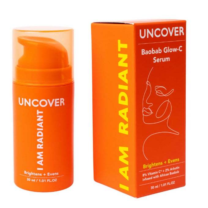 Uncover Glow and Protect Duo - Baobab Glow-C Serum 30ml + Aloe Invisible Sunscreen -80ml.