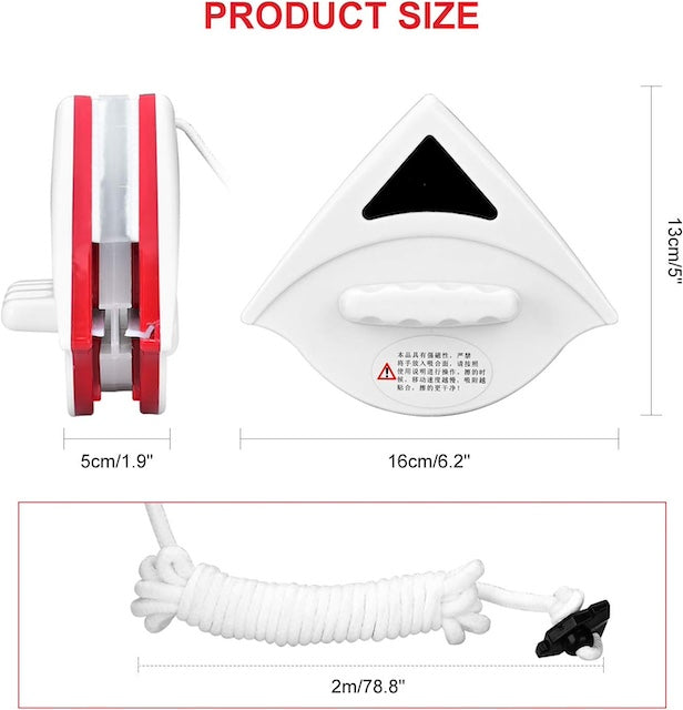 Magnetic Window Cleaner for Double Glazing, Professional Window Cleaning Equipment With a Powerful Magnetic Handle