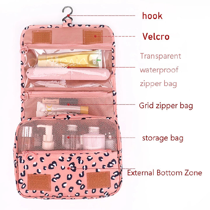 Waterproof Hanging Travel Cosmetic Bag and Personal Hygiene Organizer