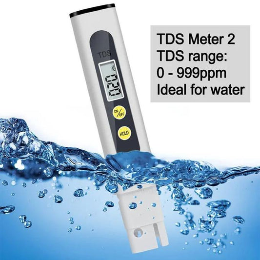 TDS Meter Digital Water Quality Tester for RO-RODI System Drinking Water, Aquariums, Hydroponics, 0-999 ppm Measuring Range, 1 ppm Increments, 2% Readout Accuracy