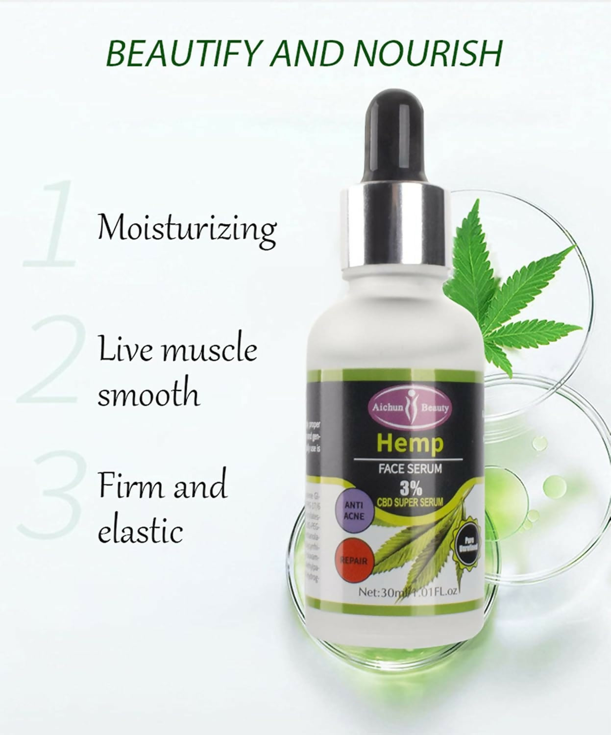 Aichun Beauty Hemp Anti Acne Face Repair Serum