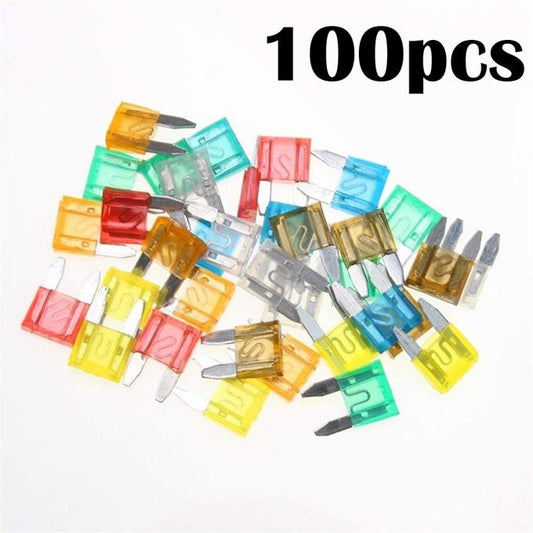 Mini Blade Fuse 5/7.5/10/15/20/25/30Amp Standard Automobile Security Fuse 7Sizes Auto Car Fuse Using for Small-sized Car - 100pcs