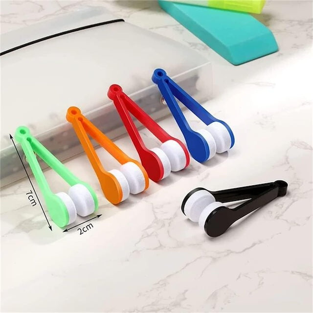 Portable Mini Eyeglass Sunglasses Cleaning Brush - Multifunctional Microfiber Cleaner for Clear Vision