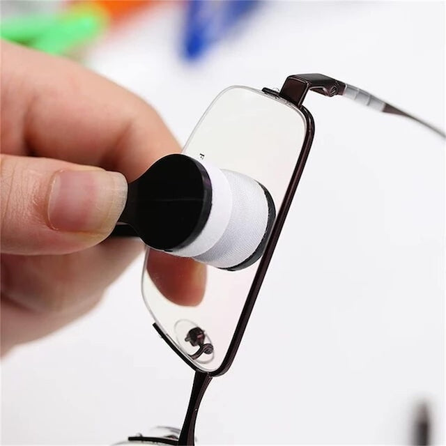 Portable Mini Eyeglass Sunglasses Cleaning Brush - Multifunctional Microfiber Cleaner for Clear Vision