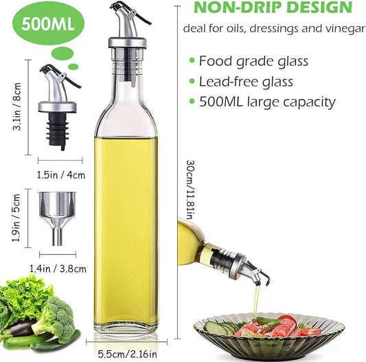 Glass 500ml glass oil dispenser