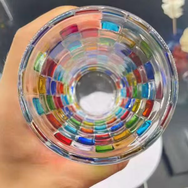 300ml Colourful Mosaic Juice/Water Glass Set (6pc)