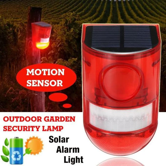 Solar Motion Sensor Security Alarm Flashing Strobe Light 6LED 129dB Sound Siren