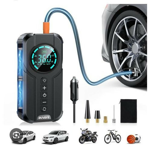 Portable Smart Air Pump With Torch ,Can Be Operated From Smart Phone. Car Cigar Lighter Powered.