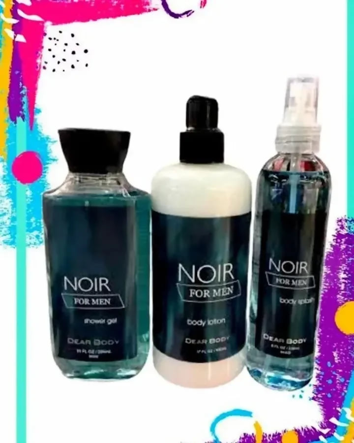 Noir For Men 3 In 1 Body Splash, Shower Gel, Body Cream