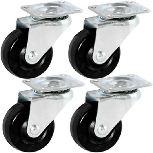 4pcs Heavy Duty 1.5 Inch/ 38mm Universal Caster Wheels Top Plate Mounted Swivel 360 Degree