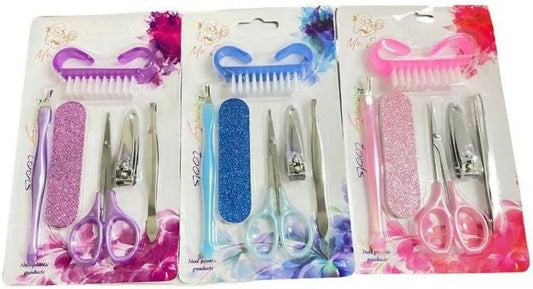 6Pcs Manicure & Pedicure Kit Assorted Colours