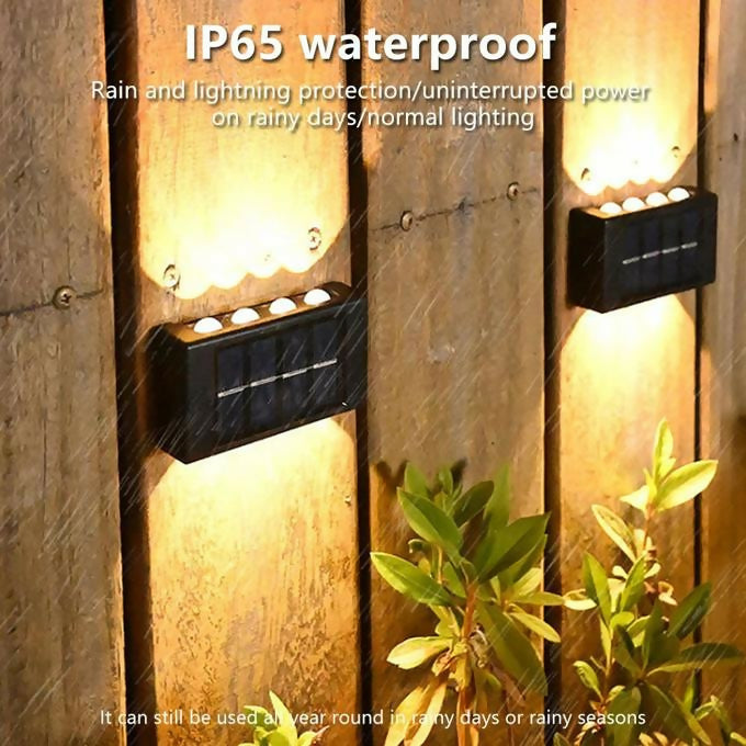 Solar Outdoor Wall Lamp Waterproof Garden Decor Lights Up Down External Washer