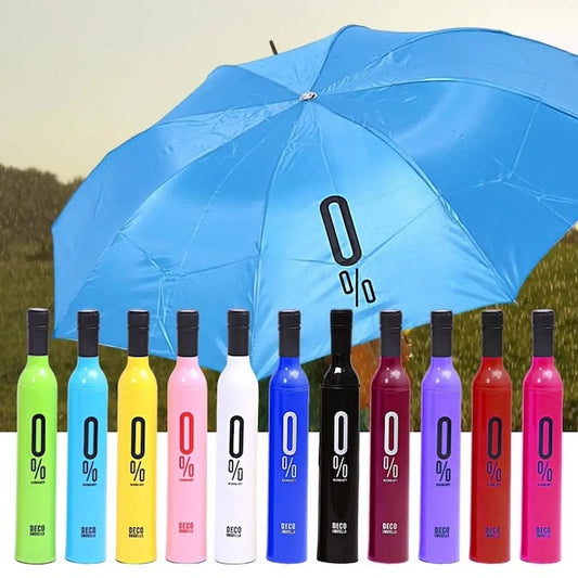 New Bottle Umbrella, Portable Wine Bottle Umbrella with Plastic Case, Unisex Epic Bottle Umbrella - Windproof, UV and Rain Protection