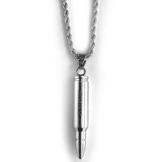 Fashion Bullet Pendant Soldier Silver + Random Chain Gift